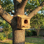 Owl House Bird House for Outside - 14.2×12×7.5 Inch Screech Owl Nesting Box, Owl-Shaped Entrance, Wooden Bird Box, Easy to Install, Ideal for Backyard Birding & Wildlife