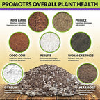 DUSPRO Recycle 4QRT Pre-Mixed House Plant Potting Mix 7in1 with Potting Soil Indoor Plants, Tropical Indoor Potting Soil with Pine Bark, Pumice, Coco Coir, Perlite, Worm Castings, Gypsum, Peat Moss