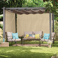 Coolaroo Outdoor Roller Shade with Wand - 80% UV Block Breathable Light Filtering Shade for Patio or Porch, Fade-Resistant, Easy-Clean Fabric, 6ft x 6ft, Sesame