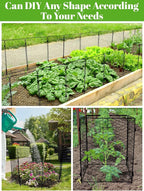 Kalolary 5 Packs Plant Protectors with Cover from Animals, 20''Large Square Wire Plant Cage Metal Garden Plant Protection Chicken Wire Cloche for Plant Flowers Vegetable (20'' x12.6''x 12'')