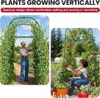 Garden Arch Trellis for Climbing Plants Outdoor, 7 Ft Tall Cucumber Trellis for Raised Bed, Metal Archway Arbor Trellis Support for Vegetables Beans Squash Peas Grape Vines Flowers