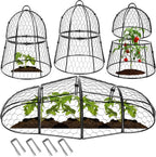 Decoroca 4 PCS Garden Cloches for Plants - Chicken Wire Plant Protectors from Animals, Outdoor Plant Cages to Keep Squirrels, Rabbits & Birds Out of Vegetable - DIY in 5 Forms - Sturdy Anti-Rust Dome