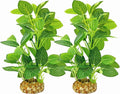 Silk Aquarium Plants (2-Pack) 9.8 Inch Artificial Plastic Fish Fish Habitat Decor, Small to Moderate Size Aquarium Decorations, Safe Green Plants for Freshwater Tanks