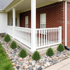 21'' Artificial Cedar Topiary Ball Trees with Ground Spike, 2 Pack Artificial Shrubs, UV Resistant Fake Plant Brush for Indoor Outdoor Front Porch Garden