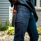 Root Slayer 17211 Garden Soil Knife with Holster for Digging, Weeding, and Root Cutting, Serrated Steel Blade, Red