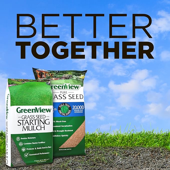 GreenView Grass Seed Starting Mulch – Ideal for Newly seeded lawns and Bare Spots -18 lb. Bag - Covers 360 sq. ft.