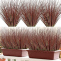 24 Bundles Red Artificial Plants Onion Grass Outdoor 20 Inch Fall Fake Shrubs Wheat Grass UV Resistant Autumn Greenery Stems Faux Bushes Plant for Indoor Home Farmhouse Thanksgiving Fall Decor
