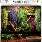 Suncalla Reptile Plants Terrarium Hanging Plants Vines Boston Climbing Terrarium Plant with Suction Cup for Bearded Dragons Lizards Crested Gecko Snake Crab Tank(Bright Series,5 Colors)