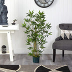 Nearly Natural 4ft Artificial Bamboo Plant Faux Greenery for Indoor Home Office Decor