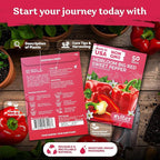 KVITER 50 Big Red Bell Pepper Seeds (Capsicum annuum) – Large Sweet Peppers Seed Packets, Sweet Red Pepper Vegetable Garden – Heirloom Vegetable Seeds Outdoor &, Indoor Garden Containers