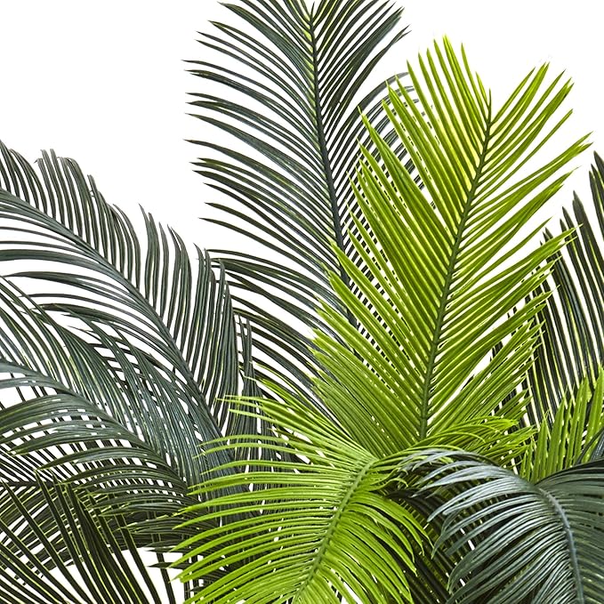 Nearly Natural 3ft Cycas Artificial Palm Tree, UV Resistant Faux Greenery For Indoor Outdoor Decor