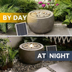 Tankana Solar Water Fountain Outdoor Garden Bubbler Water Feature Fountains Solar Powered with Pebbles for Patio Deck Yard Home Decor Gray, 18 "L x 18" W x 11.5" H