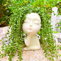Face Planter Pots Resin Air Kiss Head Face Planter Standing Flower Pots for Trailing Plants Handcrafted Succulent Planter Pot for Indoor and Outdoor Plants Pale Yellow 1Pack