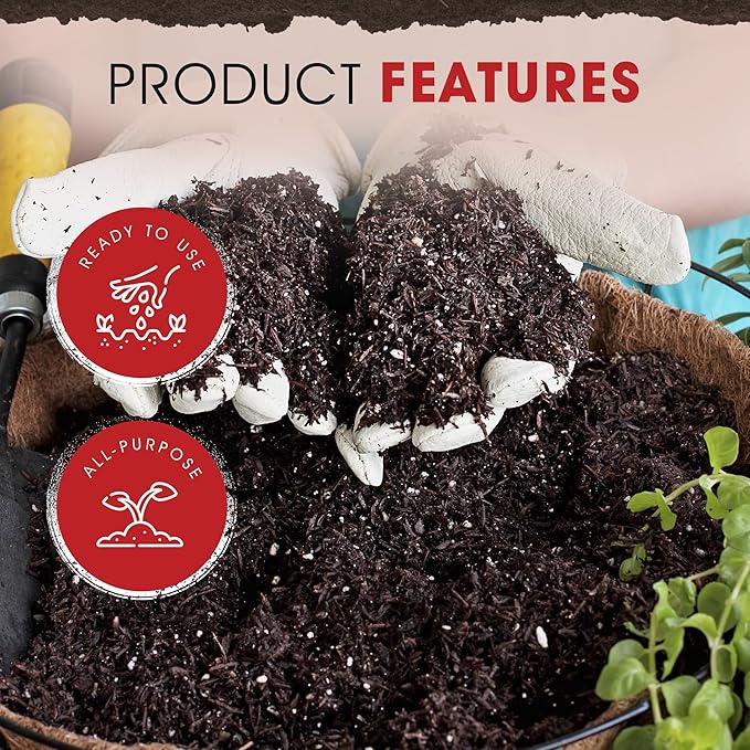 Michigan Peat 2 Pack Garden Magic Indoor and Outdoor Organic Planting Potting Topsoil Mix Blend with Moisture Retention, 40-Pound Bag