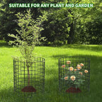 PASARA 6 Pack Plant Protectors from Animals, 13 Inch Round Cloche Plant Cages with Sturdy Chicken Wire Mesh, Garden Cages to Keep Animals Out for Vegetables & Flowers, Includes Support Stakes