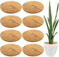 Sinimaka 8 Pcs Coconut Fiber Tree Ring Mulch Mat, 15.7 Inch Mulch Ring Plant Protectors Mat, Coco Coir Tree Disc Plant Covers Tree Weed Barrier Ring for Indoor Outdoor Plants