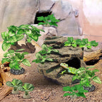 GOZILLA Silk Fish Tank Plants,Reptile Artificial Plant,Reptile Plants for Terrarium,Aquarium Decorations Accessories Set,Resin Driftwood Artificial Silk Aquarium Plant for Fish Tank.(11PCS/B-Set)