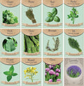 Herb Seed Pack Collection - 12 Varieties Including Basil, Parsley, Rosemary, Dill, Chives, Garlic Chives, Oregano, Mustard, Thyme, Cilantro, Sage & Lavender - Great for Gardening & Cooking