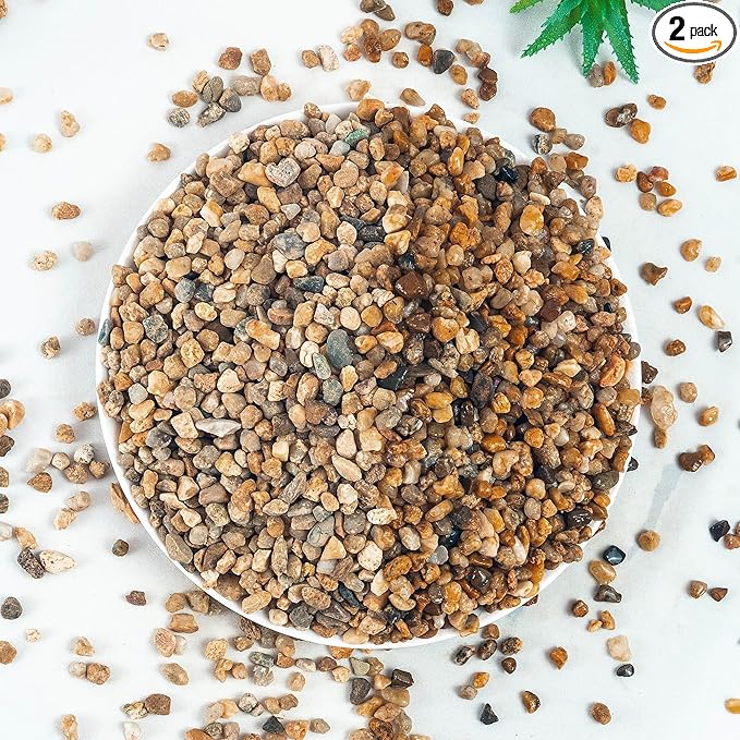 Aquarium Gravel 20 lbs, 3-6mm Fish Tank Gravel, Succulent Cactus Pea Gravel for Indoor Plants, River Rocks for Gardening, Flower Pots, Vase Fillers, Garden Landscaping