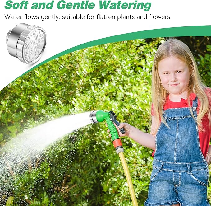 Dreyoo 2 Pack Water Nozzle with 3000 Tiny Holes, 3/4'' Aluminium Alloy Garden Hose Shower Head with PTFE Thread Seal Tape for Outdoor Watering Flowers, Plants, Greenhouse, Nurseryman (2.24'',Silver)
