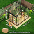 Wanan 6x4FT Greenhouses for Outdoors, Quick Assembly Polycarbonate Green House with UV Protection, Heavy Duty Windproof Aluminum Frame, Adjustable Roof Vent for Backyard or Outdoor Garden Use