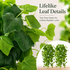 36" Faux Hanging Ivy Plants in White Pots, 2 Pack Fake Pothos Artificial Hanging Plants with 168 Leaves Each & Pebble Topping, Fake Greenery Decor for Shelf Bathroom Office Living Room