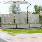 Casaphoria Metal Raised Garden Bed with Trellis and Wheels, 47"x47"x16" Planter Box for Climbing Plants, Vegetables & Vines, Features Drainage Holes and Privacy Screen, Grey-Square