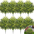 CroBlissful 8 Pack Artificial Boxwood Topiary Ball 24'' Faux Boxwood Tree with Ground Spike UV Resistant Evergreen Bush Fake Outdoor Plants for Front Door Porch Garden Yard Wedding Indoor Decor