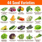 Open Seed Vault | 44 Heirloom Seed Types Variety Pack Bundle | 2026 Season | Non GMO Herbs, Vegetable and Fruit Seeds | Planting Outdoor & Indoor Garden | Gardening Starter Kit High Yield Produce