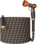 Giraffe Tools Non-Expandable Garden Hose 75FT 1/2” Lightweight Flexible Water Hoses Burst 600 psi with 9 Spray Function Nozzle Heavy Duty Hose