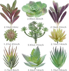 Artificial Succulent Plants - 18 Pack - Premium Fake Plants - Double Flocked Succulents - Realistic Textured Cactus - Face Succulent Plants - Mini Faux Succulents - Face Plant Decor