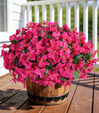 INSPRING Faux Bougainvillea Artificial Flowers for Outdoors Summer Outside Decor, 4 Bundles UV Resistant Realistic Fake Plants Silk Flowers for Porch Patio Window Outdoor Planter Garden Home, Hotpink