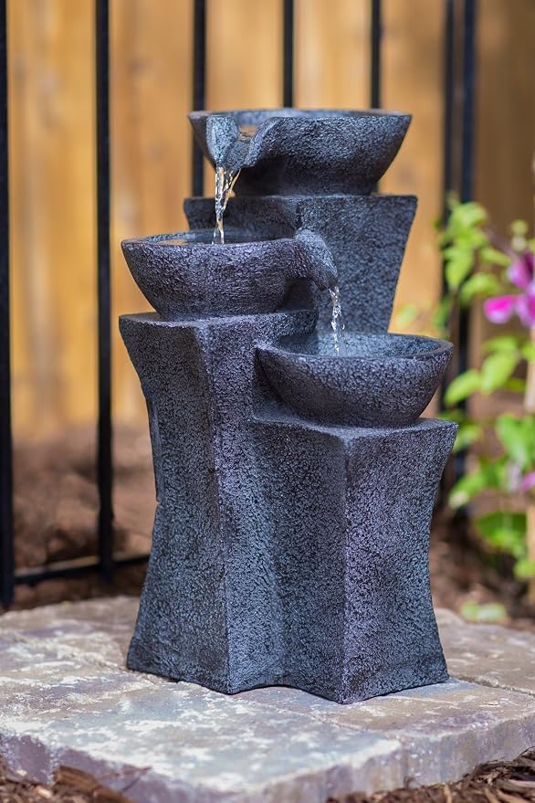 Vicenza - 18" Tri-Bowl Cascading Waterfall Fountain