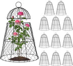 FRUITEAM 12Pcs Wire Plant Covers, 13×15.74in Large Plant Protectors from Animals, Chicken Wire Cloche Plant Cages for Outdoor Plants, Vegetables