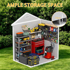 PIPLEO 6x4 FT Resin Outdoor Storage Shed with Floor, Plastic Garden Storage Shed with Lockable Door & Vent, All Weather Versatile Tool Shed for Backyard, Patio, Lawn, Cloud Gray