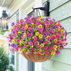 BLEUM CADE Artificial Flowers for Outdoors, 24 Bundles Faux Plants Outdoor Artificial Flowers for Decoration, UV Resistant Fake Flowers Artificial Plants & Flowers for Outdoors Garden Decor