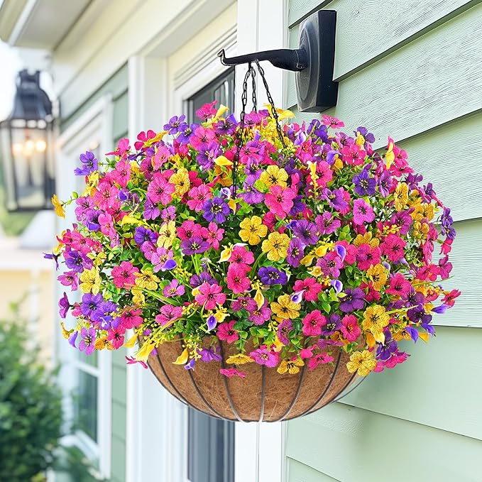 BLEUM CADE Artificial Flowers for Outdoors, 14 Bundles Faux Plants Outdoor Artificial Flowers for Decoration, UV Resistant Fake Flowers Artificial Plants & Flowers for Outdoors Garden Decor