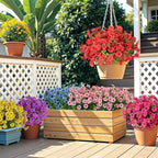 Alupssuc 48 Bundles Artificial Flowers for Outdoors Decoration, UV Resistant Silk Faux Floral Spring Fake Plastic Plants Greenery for Outside Indoor Home Yard Porch Window Box Decor(Upgrade 6 Colors)