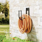 Garden Hose Holder Wall Mount - Metal Water Hose Hanger for Outside, Durable Hook for Garden, Garage, or Yard Storage (2 Pack)