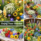 LUOJIBIE Wildflower Seeds Bulk, 20,000+ Flowers Seeds for Planting Outdoor, 16 Varieties Annual & Perennial Flowers Seeds Mix Color for Garden, 4 Oz Packet, Non-GMO, Attracts Pollinators, Easy to Grow