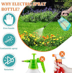 Electric Spray Bottle Plant Mister for Indoor Outdoor Plants, 0.5 Gallon Automatic Watering Can Rechargeable Battery Powered Sprayer with Adjustable Spout for Gardening, Cleaning(Green Style)