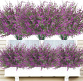 42 Pcs Fake Lavender Flowers Outdoor UV Resistant Faux Plastic Lavender Flowers No Fade Artificial Lavender Purple Plants for Outside Garden Porch Window Box Hanging Planter Decor (Fushia)