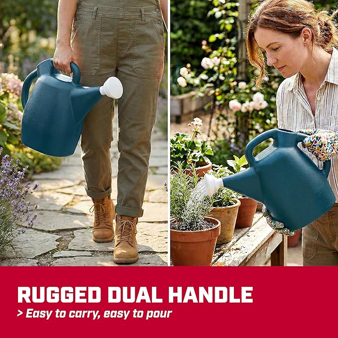 Chapin 48010 Watering Can, 2 Gallon, Indoor and Outdoor Plants, Lawn, Garden, Removable Nozzle, Drip-Free Sprinkler Head, Recycled Plastic, Blue