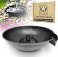 U-nitt 12" Spill Bowl Downspout Catch Basin for Rain Chain Anchoring & Stake | Rainwater Collection for Roof |Gutter Catch Basin | Good for Water Fountain & Birdbath | Black | Handles Heavy Rain