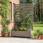 Casaphoria Metal Raised Garden Bed with Trellis and Wheels, 72"x47"x16" Arched Planter Box for Climbing Plants, Vegetables & Vines, Features Drainage Holes and Privacy Screen, Grey-Harold
