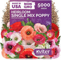 KVITER 5000 Single Mix Poppy Seeds (Papaver Rhoeas) - Shirley Poppies, Mix Color, Tall Flowers, Deer Resistant Cut Flowers, Wildflower Seed Packets - Annual Flower Seeds for Outdoor Garden, Flower Bed