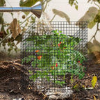 12 Pics DIY Metal Plant Protectors from Deer, Garden Fencing Animal Barrier Size 11.8 * 11.8 inches, Mesh Plant Cage Chicken Wire Cloche for Plants with Stakes and Nylon Cables (12 Pcs)