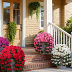Ivydale Fake Geraniums Artificial Flowers for Outdoors Spring Plants Decor, 2 PCS Red Faux Hanging Flowers Outdoor Realistic Silk Geraniums Vines UV Resistant for Outside Planters Porch Patio Garden
