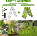 Heavy Duty 2 Pack 50"x17" Adjustable A-Frame Trellis for Climbing Plants Outdoor, Metal Rust-Proof Garden Trellis, Dense Grid Climbing Frame Trellis for Raised Beds, Cucumber, Tomatoes Outdoor