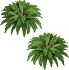 40 in Artificial Boston Ferns Bush, Set of 2 Large Faux Ferns Plants, 53 Branches Fake Ferns for Home Living Room Decor, Indoor and Outdoor